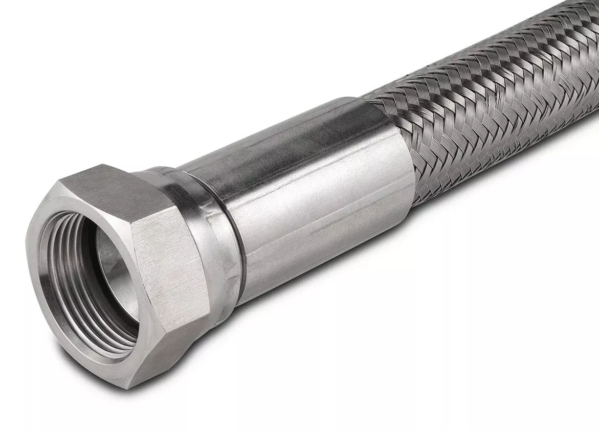 1-37-degree-x-48-length-jic-braided-stainless-steel-hose 1" 37 Degree x 48" Length JIC Braided Stainless Steel Hose