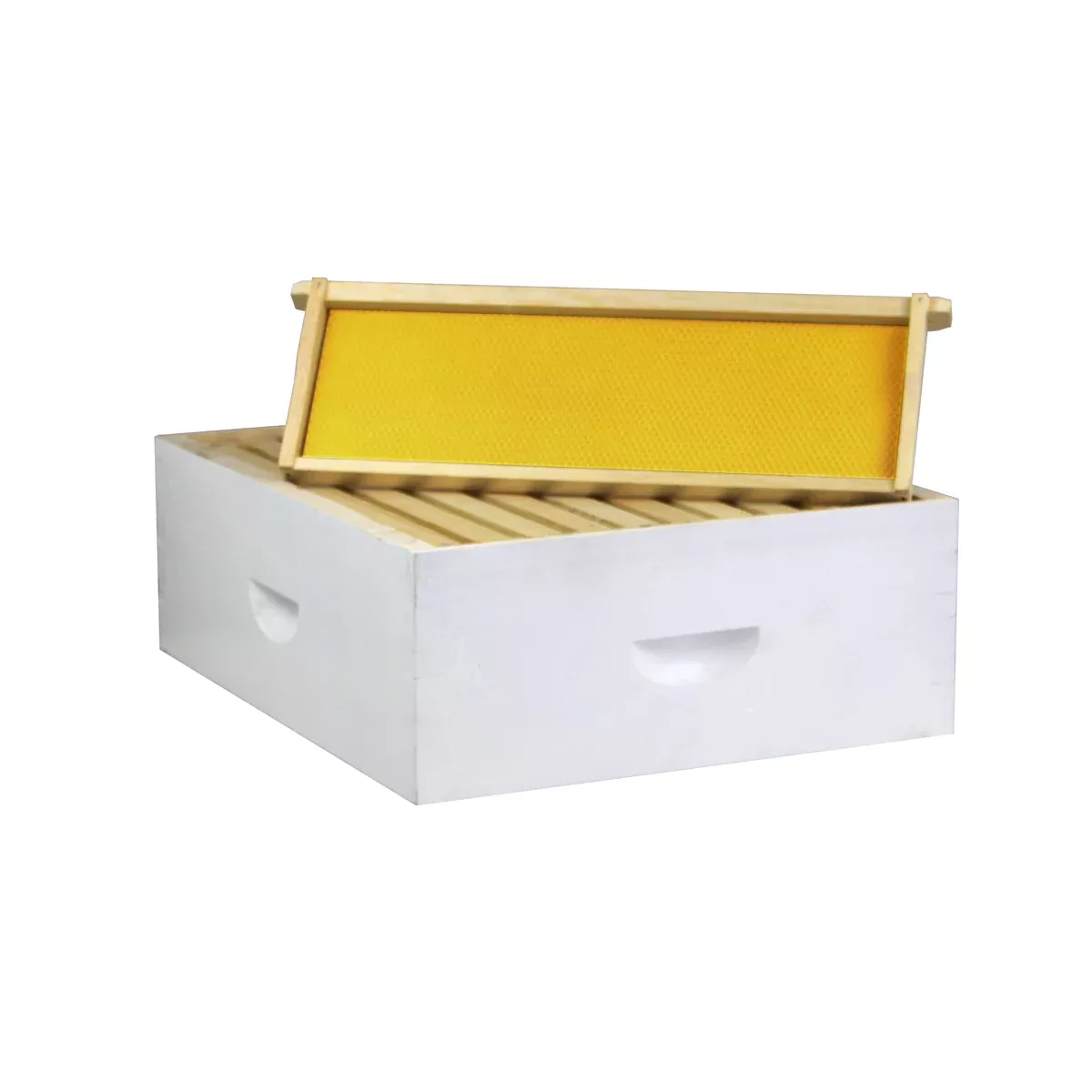 10-frame-painted-medium-honey-super-amish-made-w-assembled-frames-wax-coated-fou 10 Frame Painted Medium Honey Super – Amish-Made w/ Assembled Frames & Wax-Coated Foundations