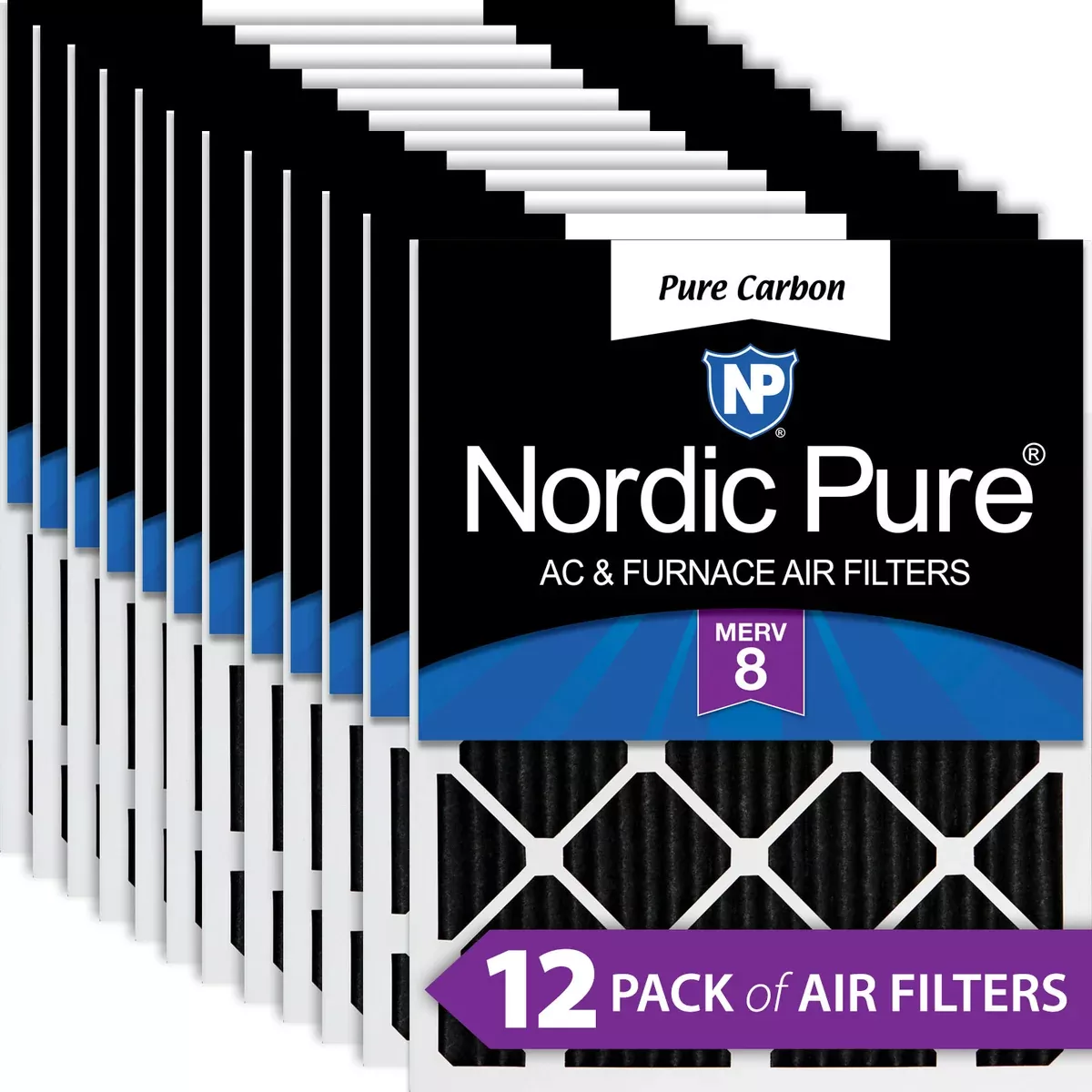 10x10x1-pure-carbon-pleated-odor-reduction-furnace-air-filters-12-pack 10x10x1 Pure Carbon Pleated Odor Reduction Furnace Air Filters 12 Pack