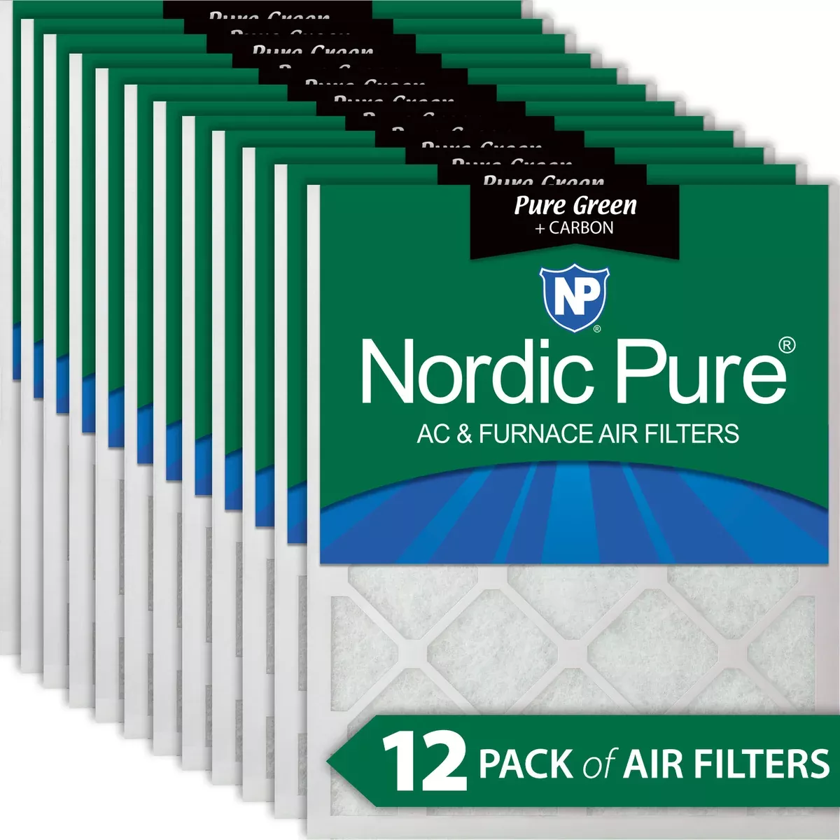 10x10x1-pure-green-plus-carbon-eco-friendly-ac-furnace-air-filters-12-pack 10x10x1 Pure Green Plus Carbon Eco-Friendly AC Furnace Air Filters 12 Pack