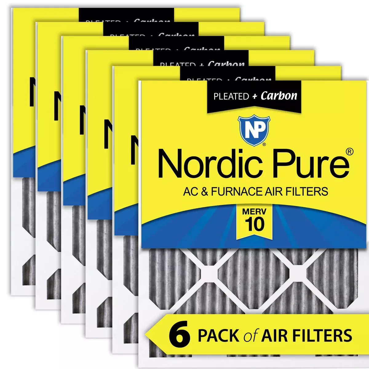 10x12x1-exact-merv-10-plus-carbon-ac-furnace-filters-6-pack 10x12x1 Exact MERV 10 Plus Carbon AC Furnace Filters 6 Pack