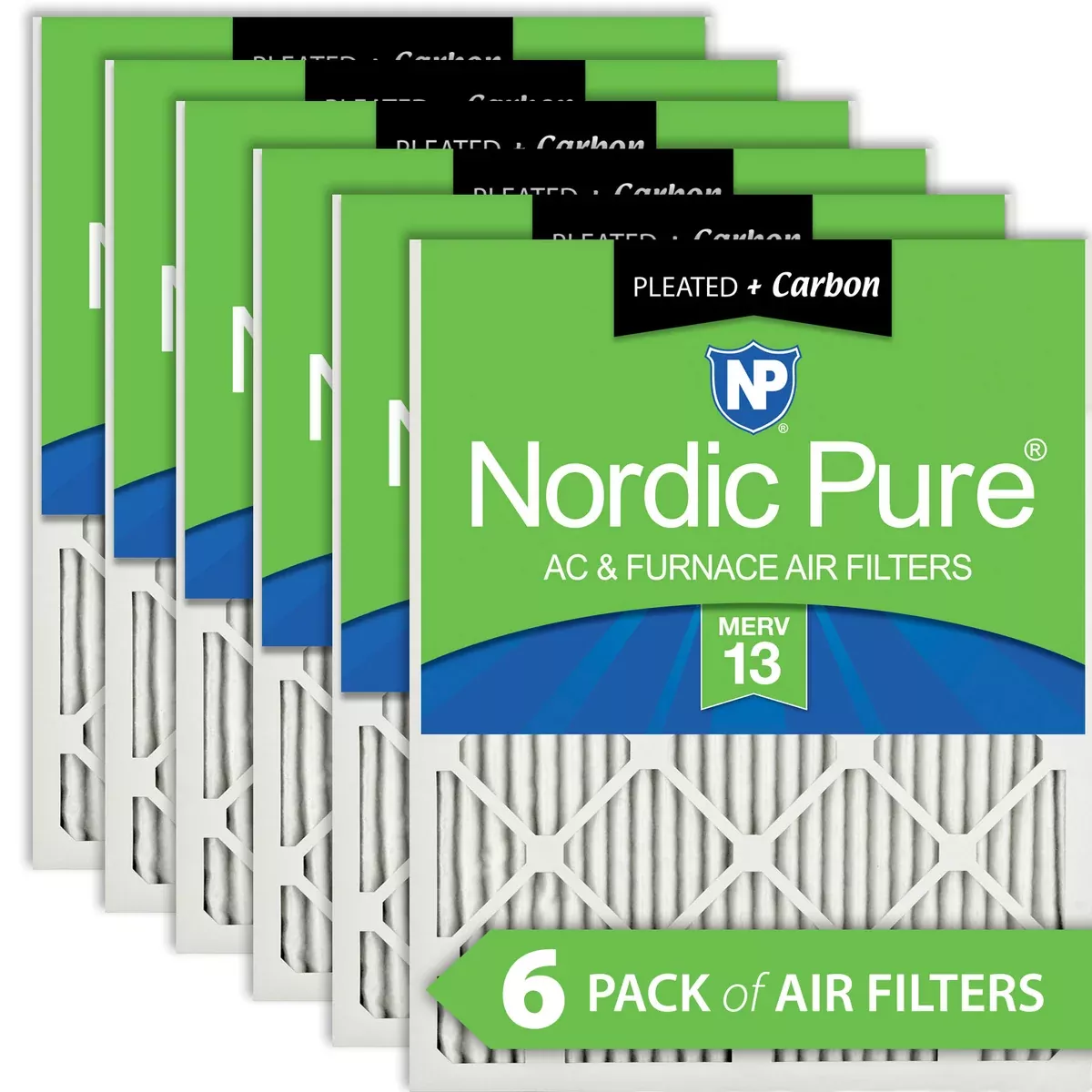 10x12x1-exact-merv-13-plus-carbon-ac-furnace-filters-6-pack 10x12x1 Exact MERV 13 Plus Carbon AC Furnace Filters 6 Pack
