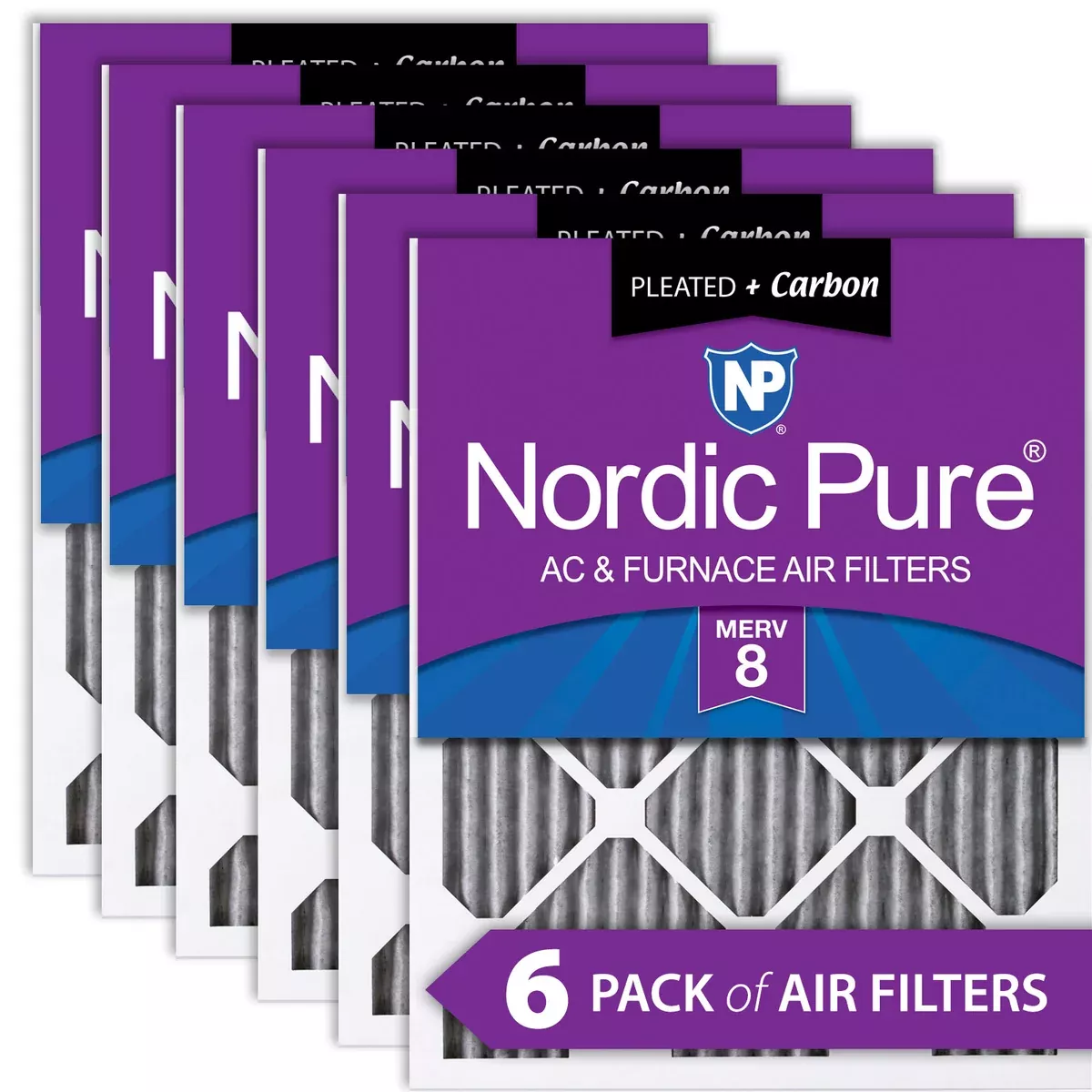 10x12x1-exact-merv-8-plus-carbon-ac-furnace-filters-6-pack 10x12x1 Exact MERV 8 Plus Carbon AC Furnace Filters 6 Pack