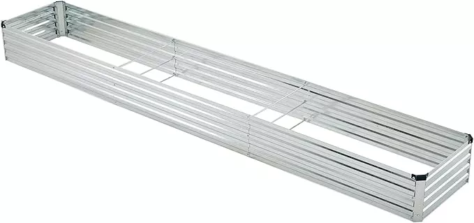 12x2x1ft-galvanized-raised-garden-bed-outdoor-planter-box-metal-patio-kit-planti 12x2x1ft Galvanized Raised Garden Bed,Outdoor Planter Box Metal Patio Kit Planting Bed for Vegetables Flowers Herb,Grey