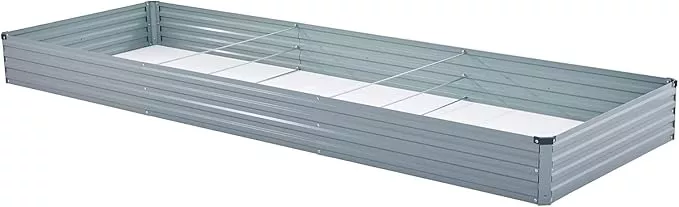 12x4x1ft-galvanized-raised-garden-beds-kit-large-outdoor-metal-gardening-planter 12x4x1FT Galvanized Raised Garden Beds Kit Large Outdoor Metal Gardening Planter Box for Vegetable Elevated Flower Herbs, Silver
