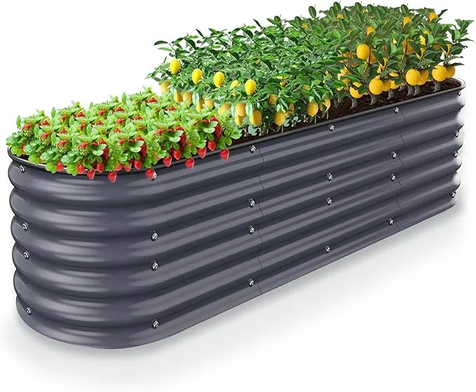 17-tall-raised-garden-beds-outdoor-galvanized-aluminum-magnesium-stainless-steel 17" Tall Raised Garden Beds Outdoor - Galvanized Aluminum-Magnesium Stainless Steel Durable Metal Planter Box for Growing Plants, Vegetables, Flowers, Fruits(Deep Grey)