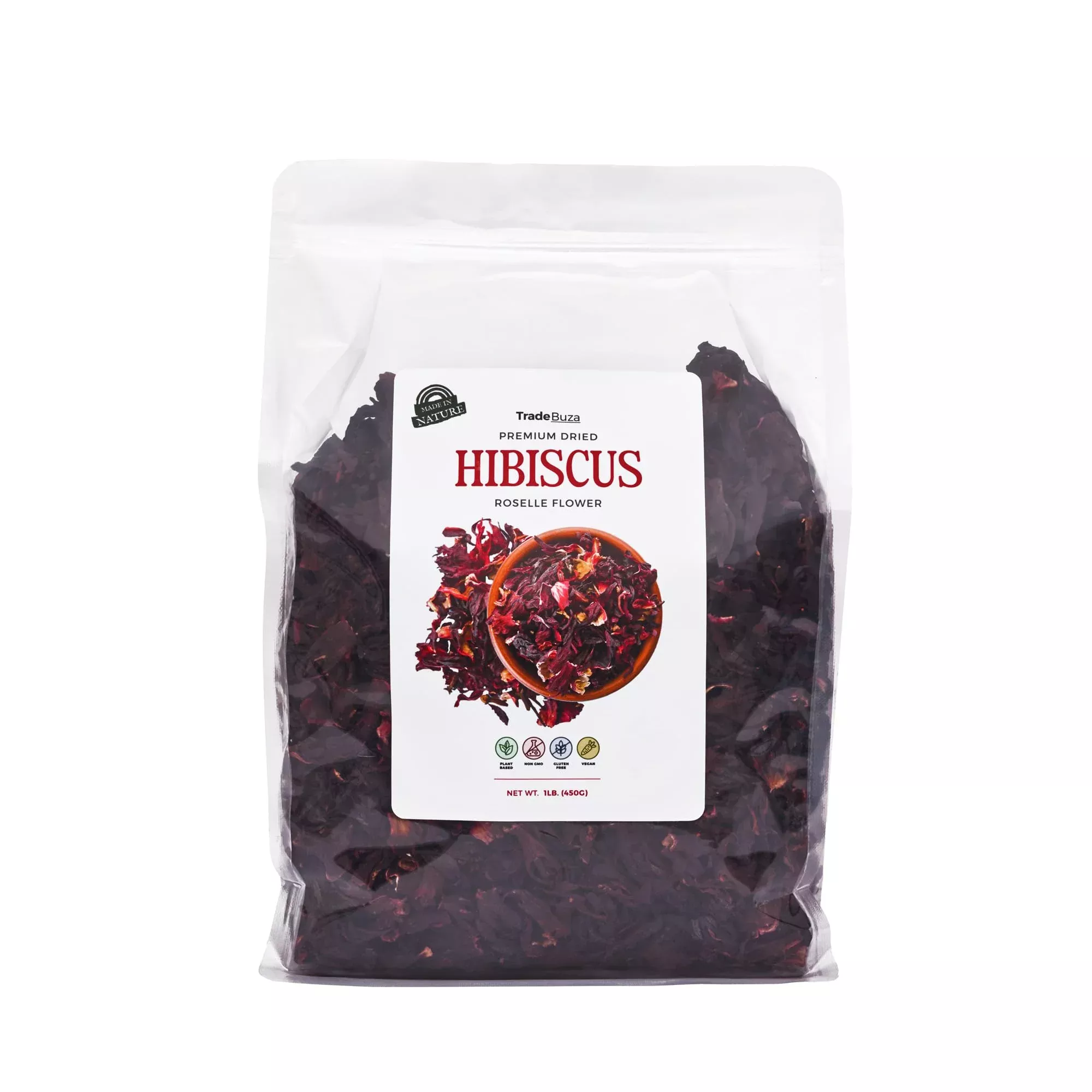 1lb-dried-hibiscus-flowers-16oz-all-natural-roselle-triple-cleaned-sun-dried-who 1lb Dried Hibiscus Flowers (16oz) – All Natural Roselle | Triple Cleaned, Sun-Dried Whole Petals | Flor de Jamaica | Great for Tea, Agua Fresca & Cocktails | Resealable Bag – by TradeBuza