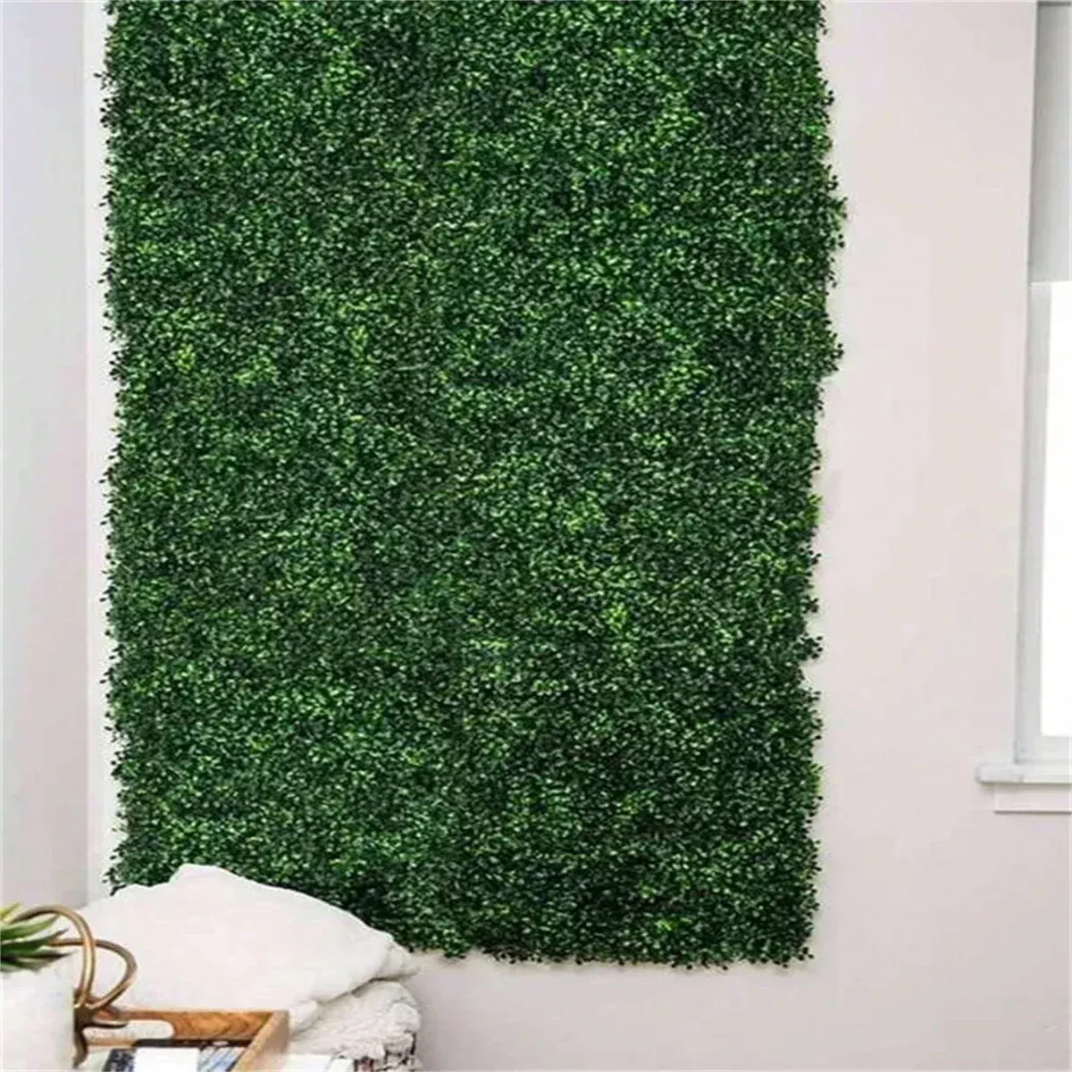 1pc-plastic-artificial-grass-wall-panel-hedge-greenery-uv-protection-green-decor 1pc Plastic Artificial Grass, Wall Panel Hedge Greenery, UV Protection Green Decor Privacy Fence For Wall Decor, Home Decor
