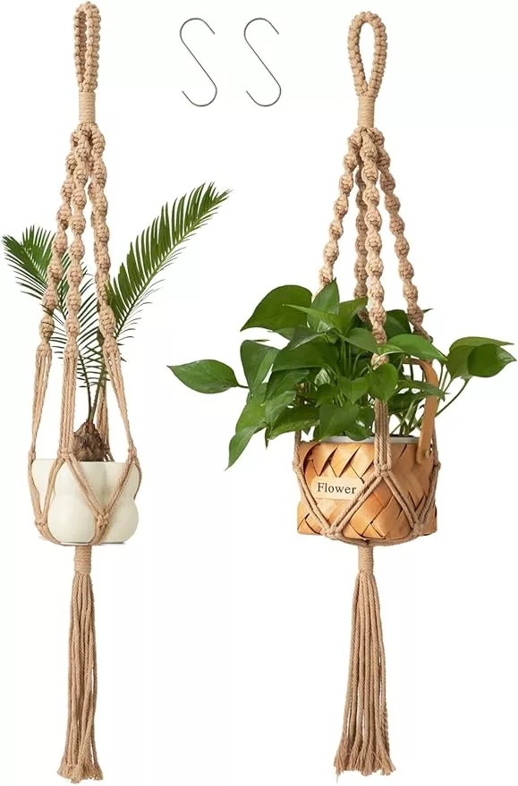 2pcs-macrame-plant-hangers-indoor-outdoor-27-56-boho-hanging-planters-indoor-pla 2Pcs Macrame Plant Hangers Indoor & Outdoor (27.56”) Boho Hanging Planters for Indoor Plants, Macrame Wall Hanging Decor for Flower Pots & Baskets (Pots Not Included)