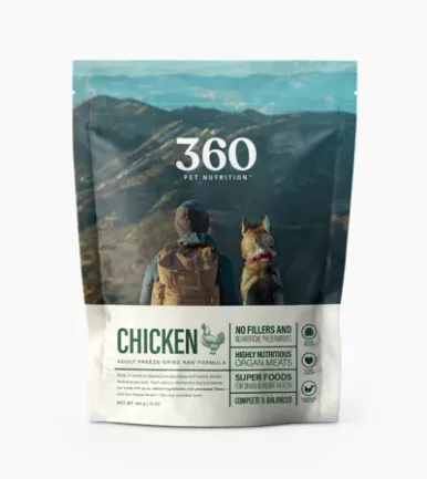 360-freeze-dried-raw-complete-meal-adult-dogs-chicken-formula 360 Freeze Dried Raw Complete Meal for Adult Dogs, Chicken Formula