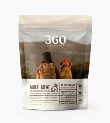 360-freeze-dried-raw-complete-meal-adult-dogs-multi-meat-formula 360 Freeze Dried Raw Complete Meal for Adult Dogs, Multi-Meat Formula