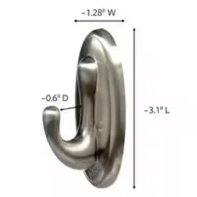 3m-command-brushed-nickel-traditional-decorative-hook-3-lb 3M Command Brushed Nickel Traditional Decorative Hook - 3 lb