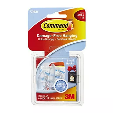 3m-command-damage-free-hanging-hook-clear 3M Command Damage-Free Hanging Hook - Clear