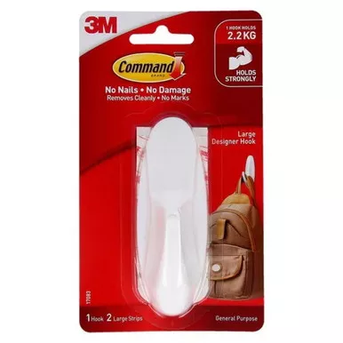 3m-command-designer-plastic-hook-large 3M Command Designer Plastic Hook - Large
