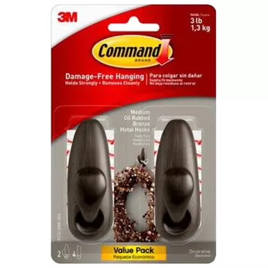 3m-command-forever-classic-oil-bronze-metal-hook-medium 3M Command Forever Classic Oil Bronze Metal Hook - Medium