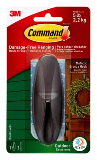 3m-command-outdoor-metallic-bronze-hook-large 3M Command Outdoor Metallic Bronze Hook - Large