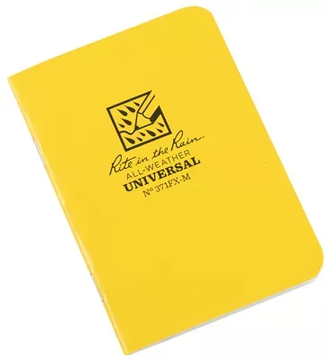 all-weather-mini-notebook-side-stapled-yellow-3-1-4-x-4-5-8-in-3-pk All-Weather Mini Notebook, Side Stapled, Yellow, 3-1/4 x 4-5/8-In., 3-Pk.