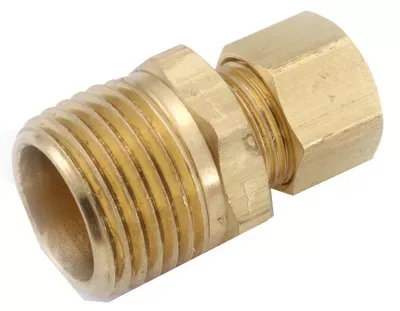 anderson-metals-compression-fitting-connector-lead-free-brass-1-8-compression-x- Anderson Metals Compression Fitting, Connector, Lead-Free Brass, 1/8 Compression x 1/8-In. MPT