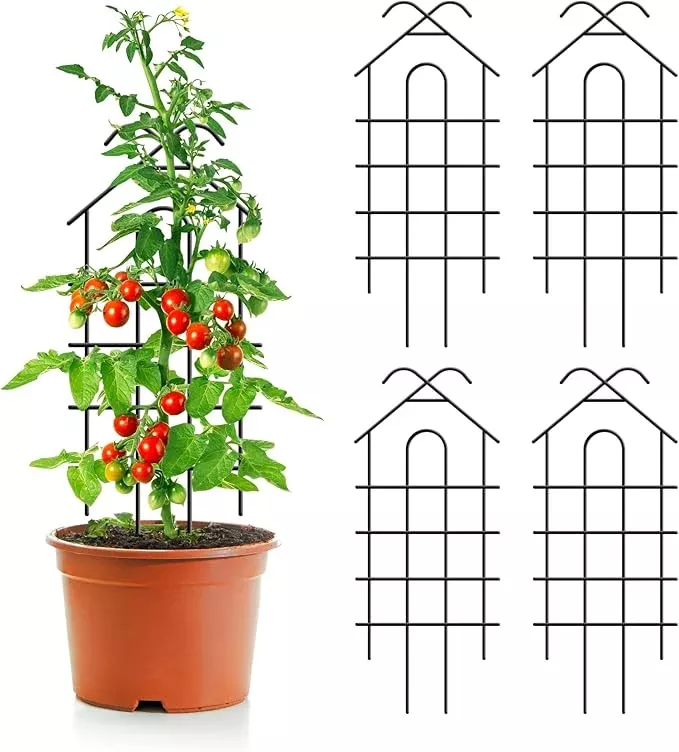 arifaro-24-metal-garden-trellis-climbing-plants-indoor-outdoor-sturdy-plant-trel ARIFARO 24'' Metal Garden Trellis for Climbing Plants, Indoor/Outdoor Sturdy Plant Trellis for Potted Plants,House Plants, Climbing Vines, Pack of 4, Black