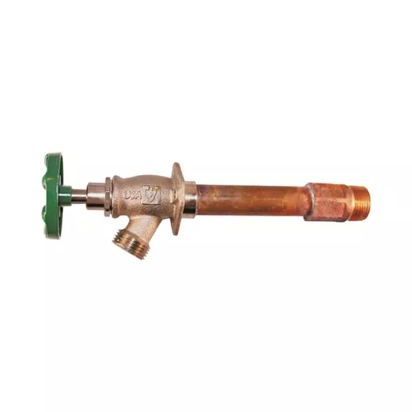 arrowhead-brass-455-10lf-frost-free-lead-free-standard-wall-hydrant-1-2-3-4-x-3- Arrowhead Brass 455-10LF Frost-Free, Lead-Free, Standard Wall Hydrant, 1/2, 3/4 x 3/4 in FIP/MIP x Male Hose