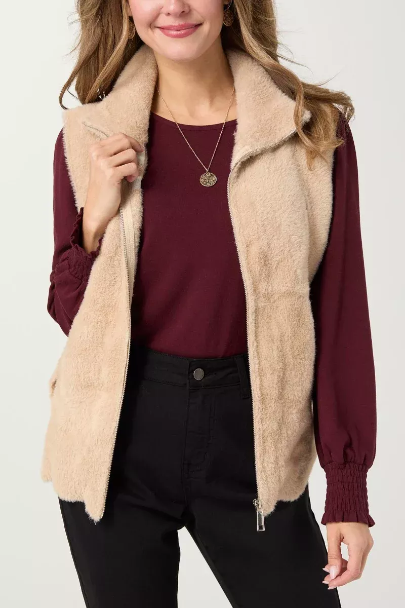 avante-front-zip-vest-with-pockets-xs-doeskin Avante Front Zip Vest with Pockets XS Doeskin