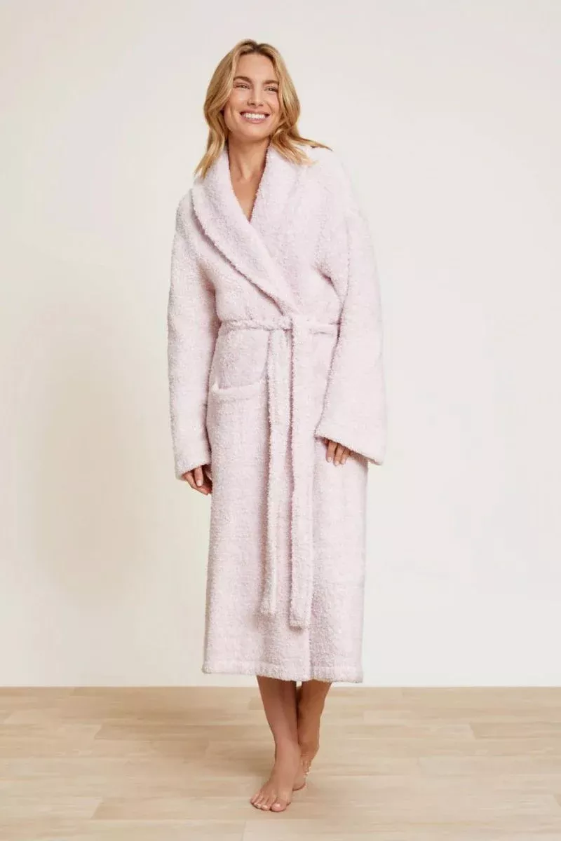 barefoot-dreams-cozychic-adult-robe-size-2-heather-dusty-rose-white Barefoot Dreams CozyChic Adult Robe Size 2 Heather Dusty Rose/White