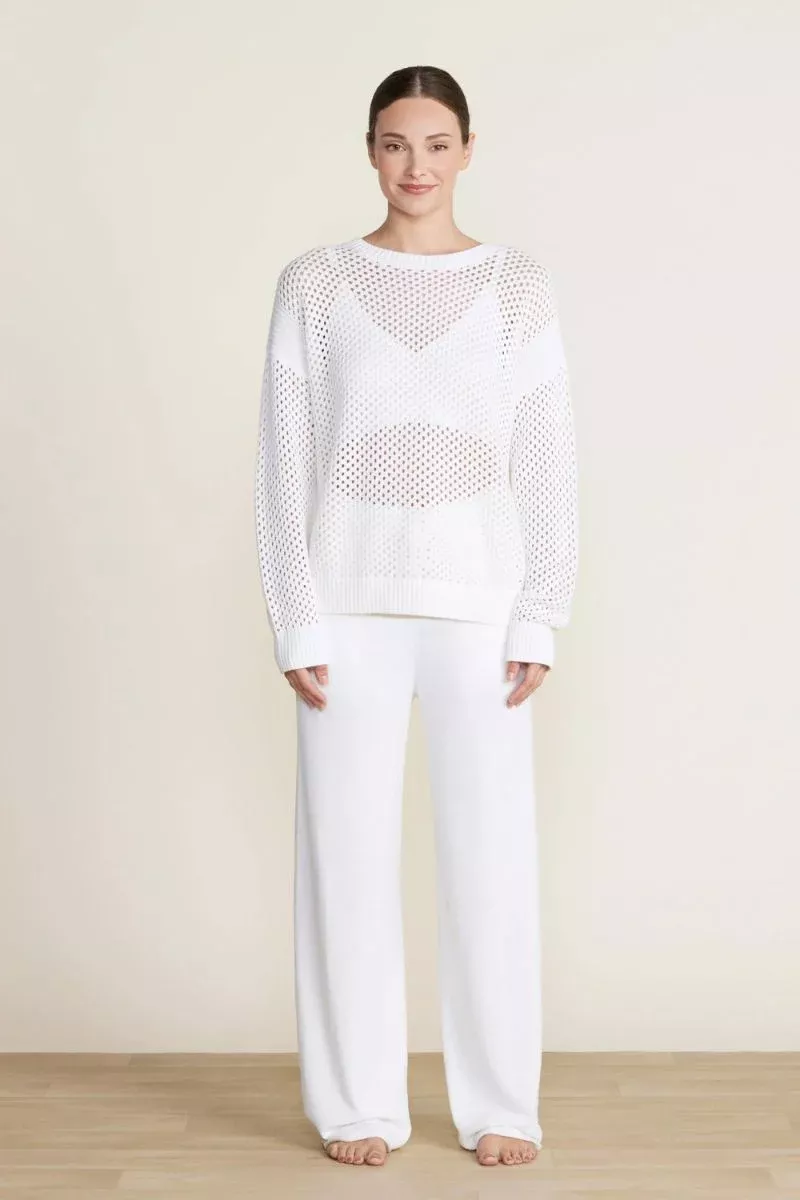 barefoot-dreams-sunbleached-open-stich-pullover-pearl-medium Barefoot Dreams Sunbleached Open Stich Pullover Pearl Medium