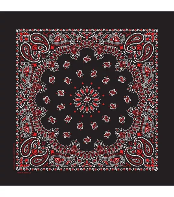 Black & Red Paisley Bandanna, B22PAI-000004