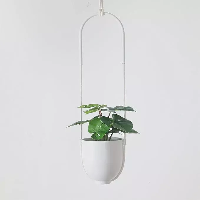 boho-hanging-planter-indoor-outdoor-plants-modern-wall-ceiling-hanging-plant-bas Boho Hanging Planter for Indoor Outdoor Plants Modern Wall and Ceiling Hanging Plant Basket Holder Hanger for Vines Succulents Ferns Room Decor(White)