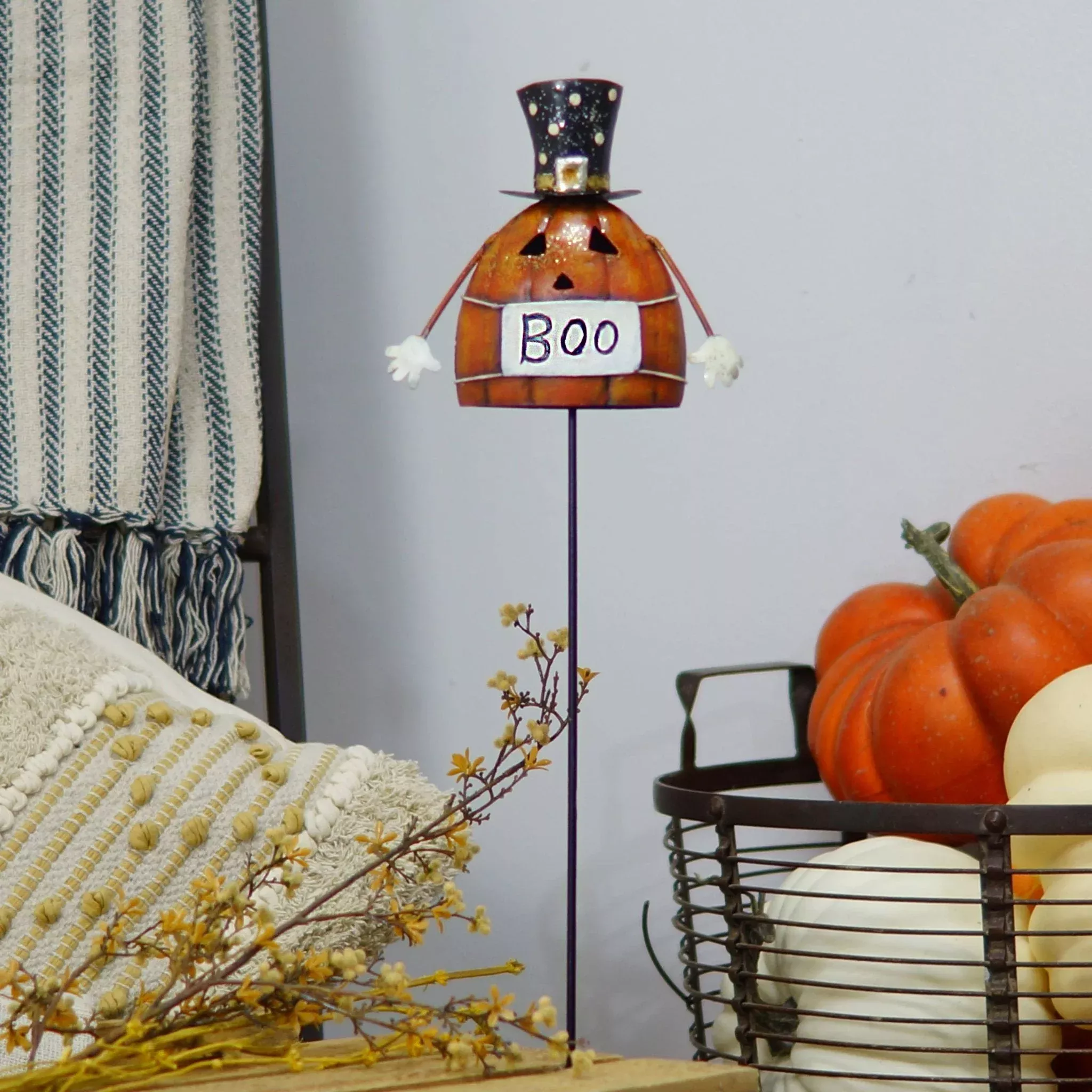 boo-pumpkin-garden-stake-27-halloween-yard-d-cor "Boo" Pumpkin Garden Stake – 27" Halloween Yard Décor