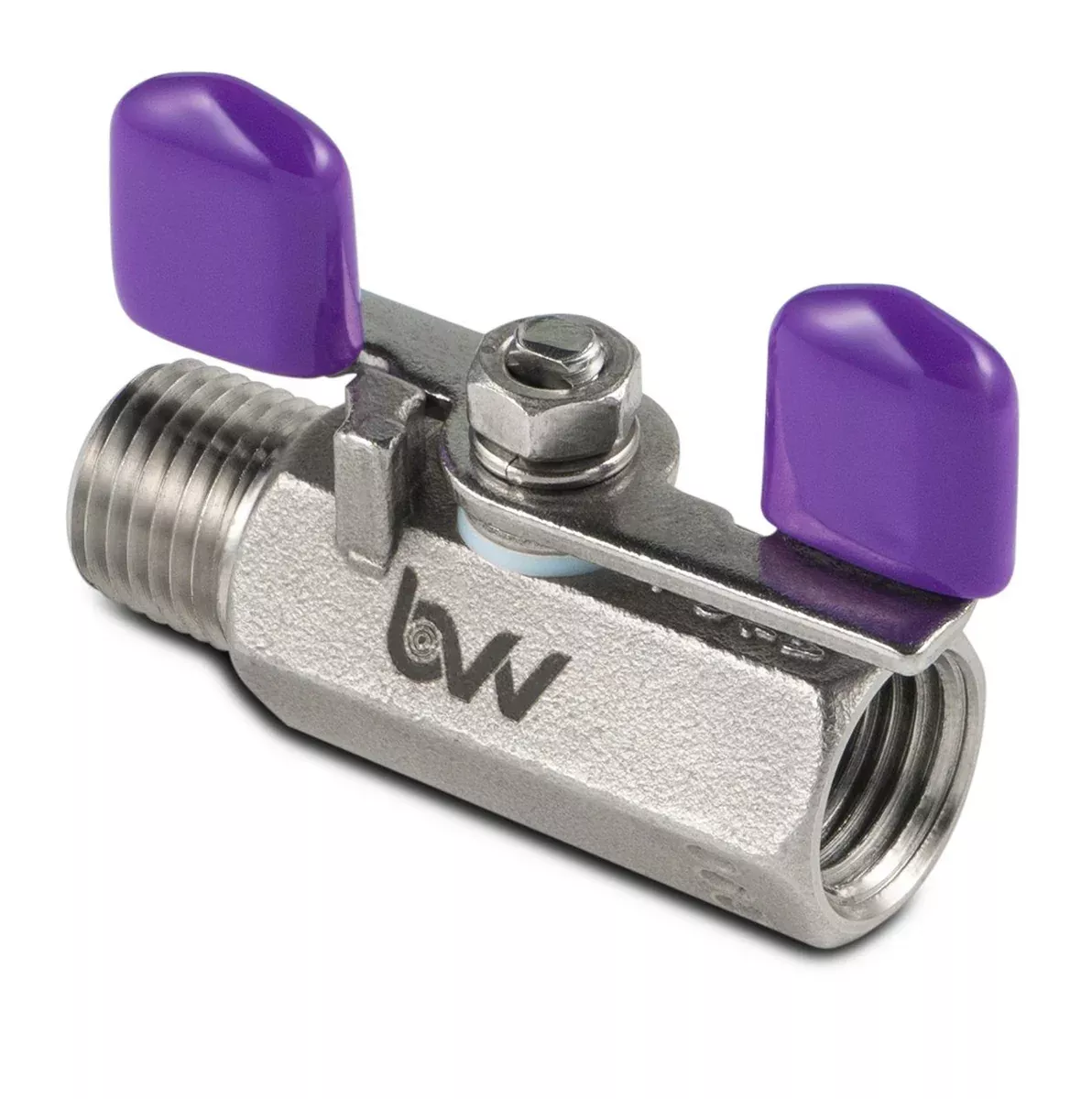 bvv-1-4-mnpt-x-1-4-fnpt-stainless-steel-miniature-butterfly-handle-ball-valve-20 BVV™ 1/4" MNPT x 1/4" FNPT Stainless Steel Miniature Butterfly Handle Ball Valve -20 to 230C