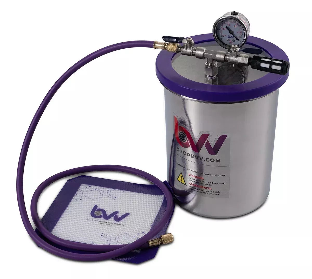 bvv-1-5-gallon-tall-stainless-steel-vacuum-chamber BVV 1.5 Gallon Tall Stainless Steel Vacuum Chamber