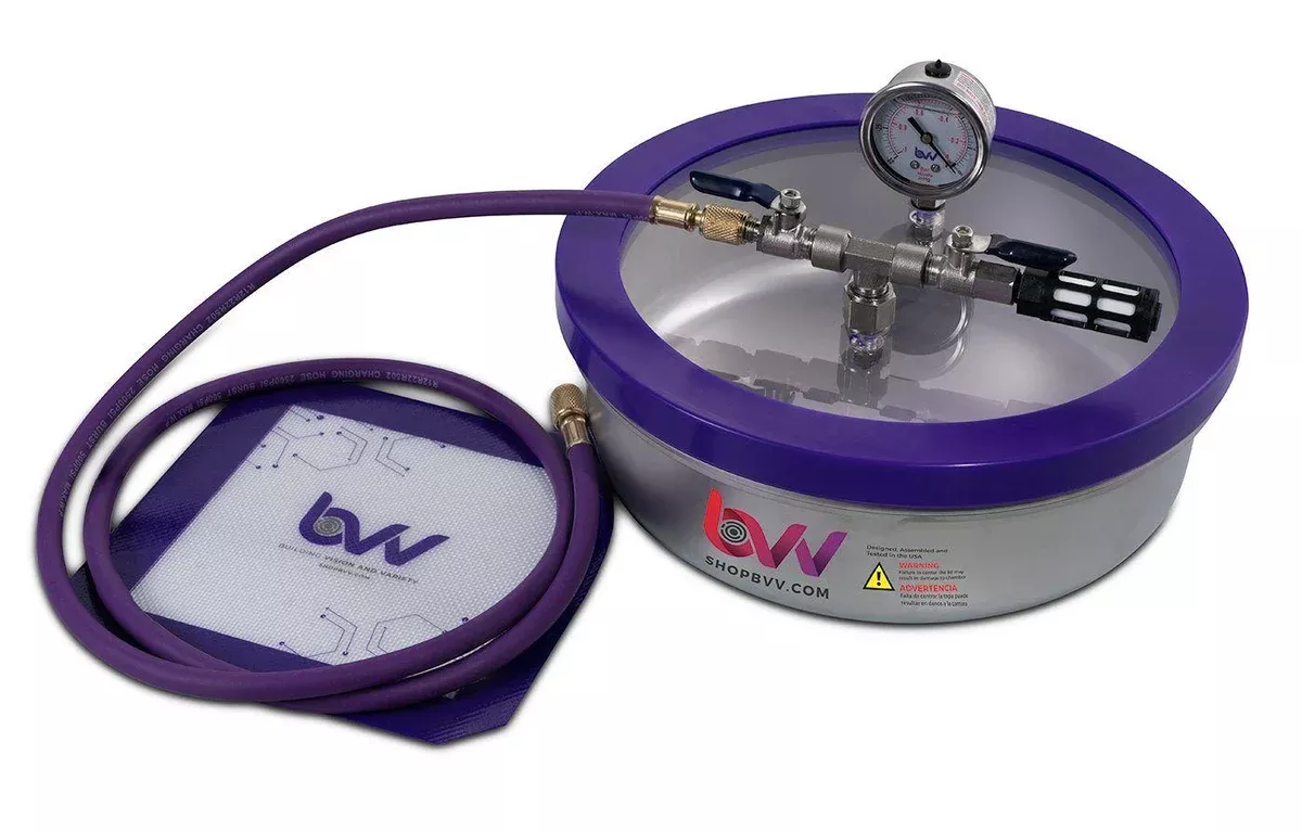 bvv-1-gallon-flat-stainless-steel-vacuum-chamber-with-glass-lid BVV 1 Gallon Flat Stainless Steel Vacuum Chamber With Glass Lid