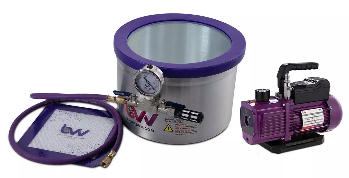bvv-2-gallon-aluminum-side-mount-vacuum-chamber-vacuum-pump-kit BVV 2 Gallon Aluminum Side Mount Vacuum Chamber and Vacuum Pump Kit