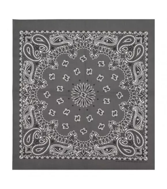 Charcoal Paisley Bandanna, B22PAI-000033