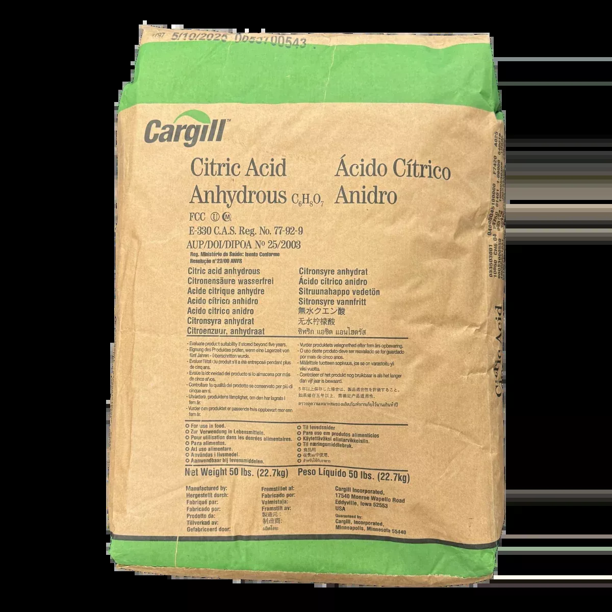 Citric Acid 97% USA - High Purity - Anhydrous USP Kosher