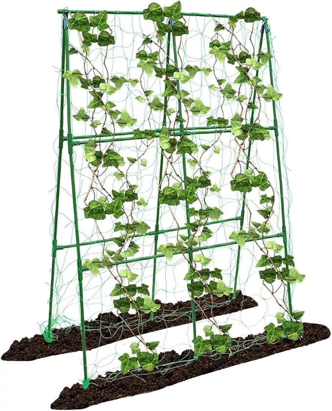 compact-frame-plant-trellis-peas-beans-small-climbing-plants-rust-resistant-easy Compact A-Frame Plant Trellis for Peas, Beans & Small Climbing Plants - Rust-Resistant, Easy to Assemble, Lightweight Steel, Ideal for Raised Beds & Container Gardens(31" W x 47" H)
