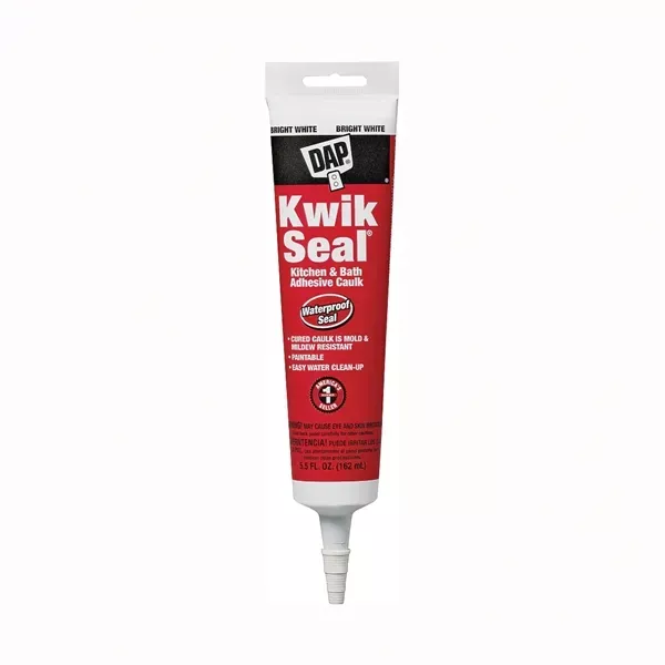 dap-kwik-seal-18001-adhesive-caulk-white-5-5-oz-tube DAP KWIK SEAL 18001 Adhesive Caulk, White, 5.5 oz Tube