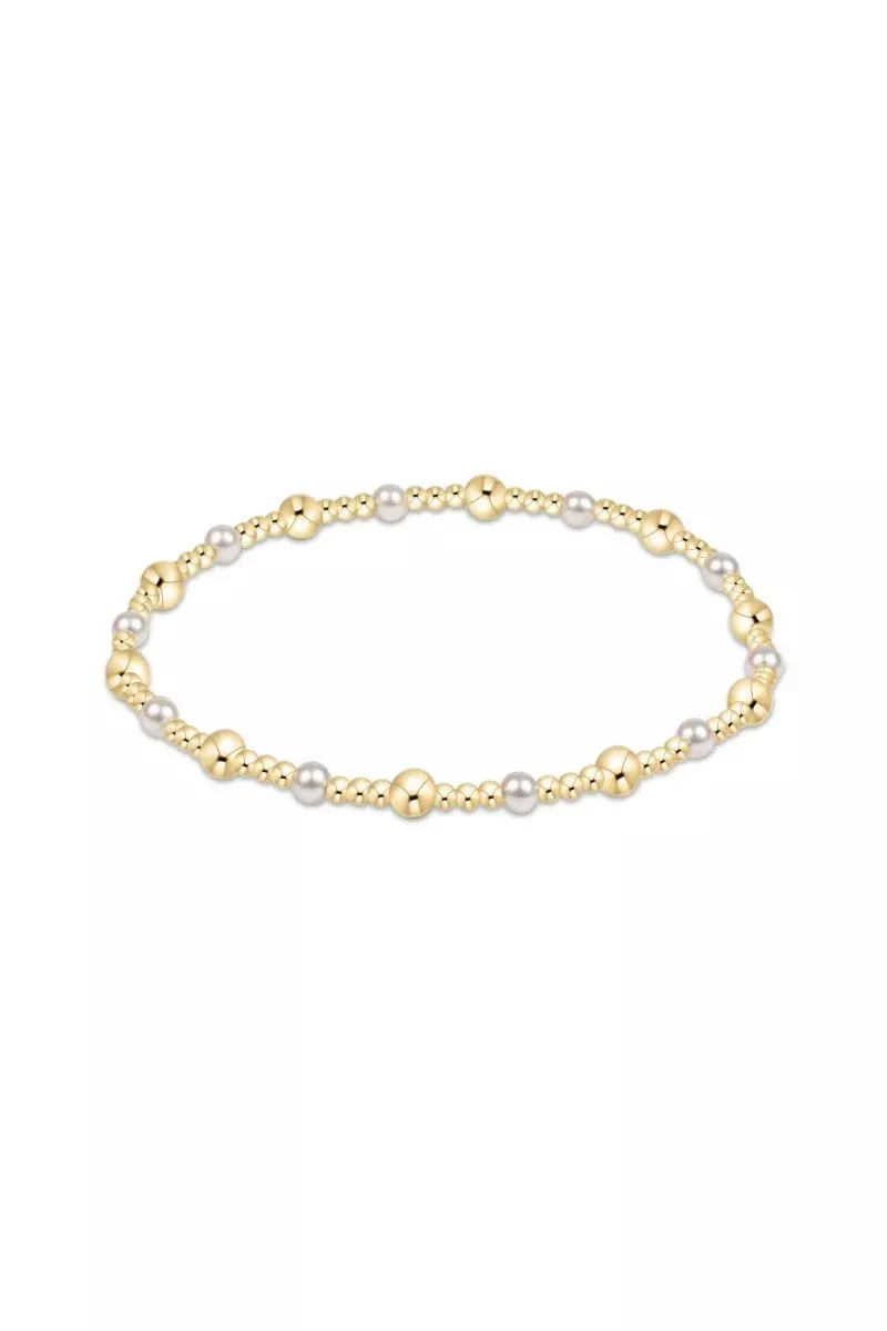 enewton Classic Sincerity Pattern 4mm Bead Bracelet Gold Pearl