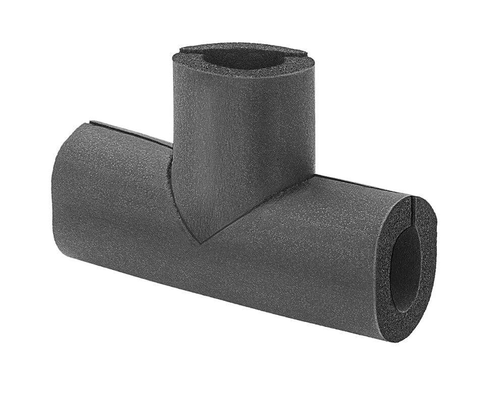 flexible-rubber-foam-pipe-insulation-tee-1-2-thick-wall-1-3-8-id Flexible Rubber Foam Pipe Insulation Tee, 1/2" Thick Wall, 1-3/8" ID