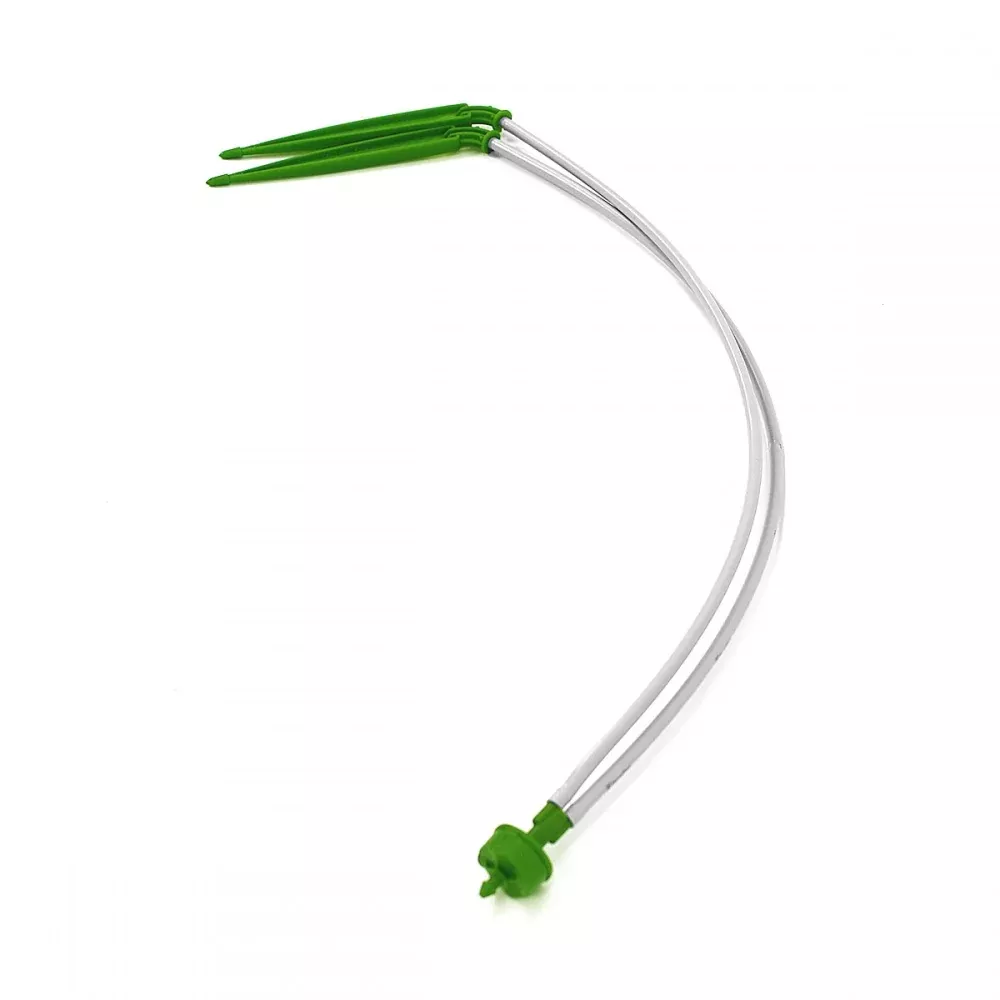 FloraFlex MICRO DRIP | 2-WAY PARALLEL SPLIT MICRO TUBE DRIPPER ASSEMBLY 18" - (20 PACK) - Case of 10