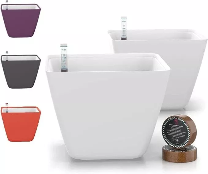 gardenix-decor-5-self-watering-pots-indoor-plants-flower-pot-with-water-level-in GARDENIX DECOR 5" Self Watering pots for Indoor Plants - Flower Pot with Water Level Indicator for Plants, Grow Tracking Tool - Self Watering Planter Plant Pot – 2 Pack Gray