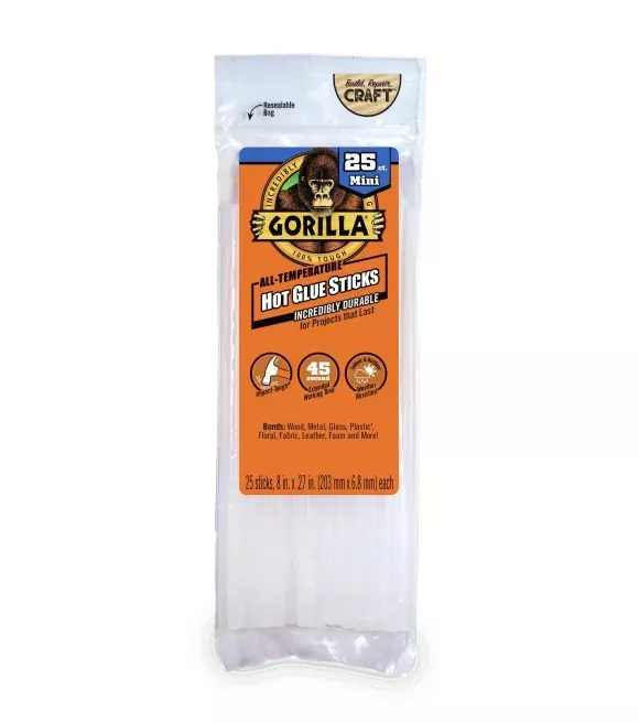 gorilla-glue-mini-hot-glue-sticks-25-pk Gorilla Glue, Mini Hot Glue Sticks, 25 pk