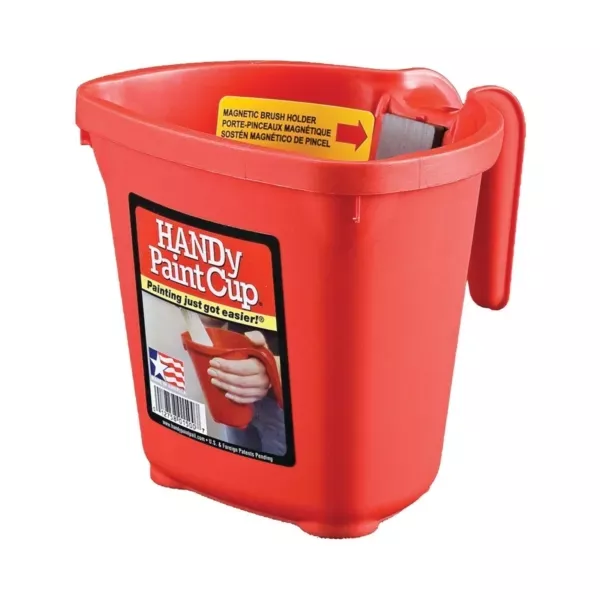 handy-ber-1500-ct-handy-paint-cup-1-pt-capacity-plastic-red HANDy BER-1500-CT Handy Paint Cup, 1 pt Capacity, Plastic, Red