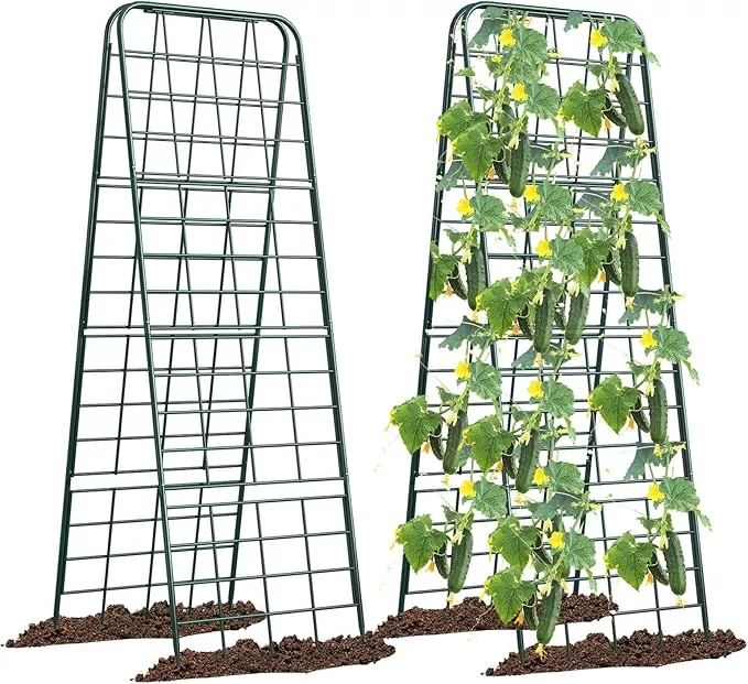 heavy-duty-50-x17-adjustable-frame-trellis-climbing-plants-rust-proof-metal-gard Heavy Duty 50"x17" Adjustable A-Frame Trellis for Climbing Plants – Rust-Proof Metal Garden Trellis with Dense Grid Design, Perfect for Raised Beds, Tomatoes, Cucumbers & Outdoor Vines (Black, 1 Pcs)