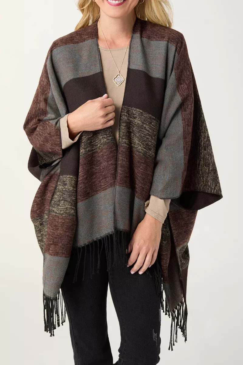 leti-ombre-striped-wrap-brown-multi Leti Ombre Striped Wrap Brown Multi