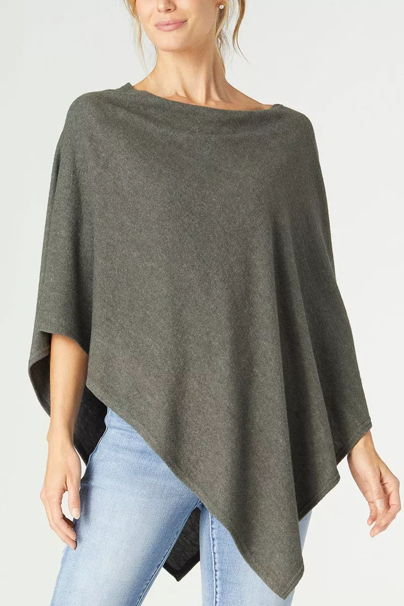 lightweight-brushed-poncho-green Lightweight Brushed Poncho Green
