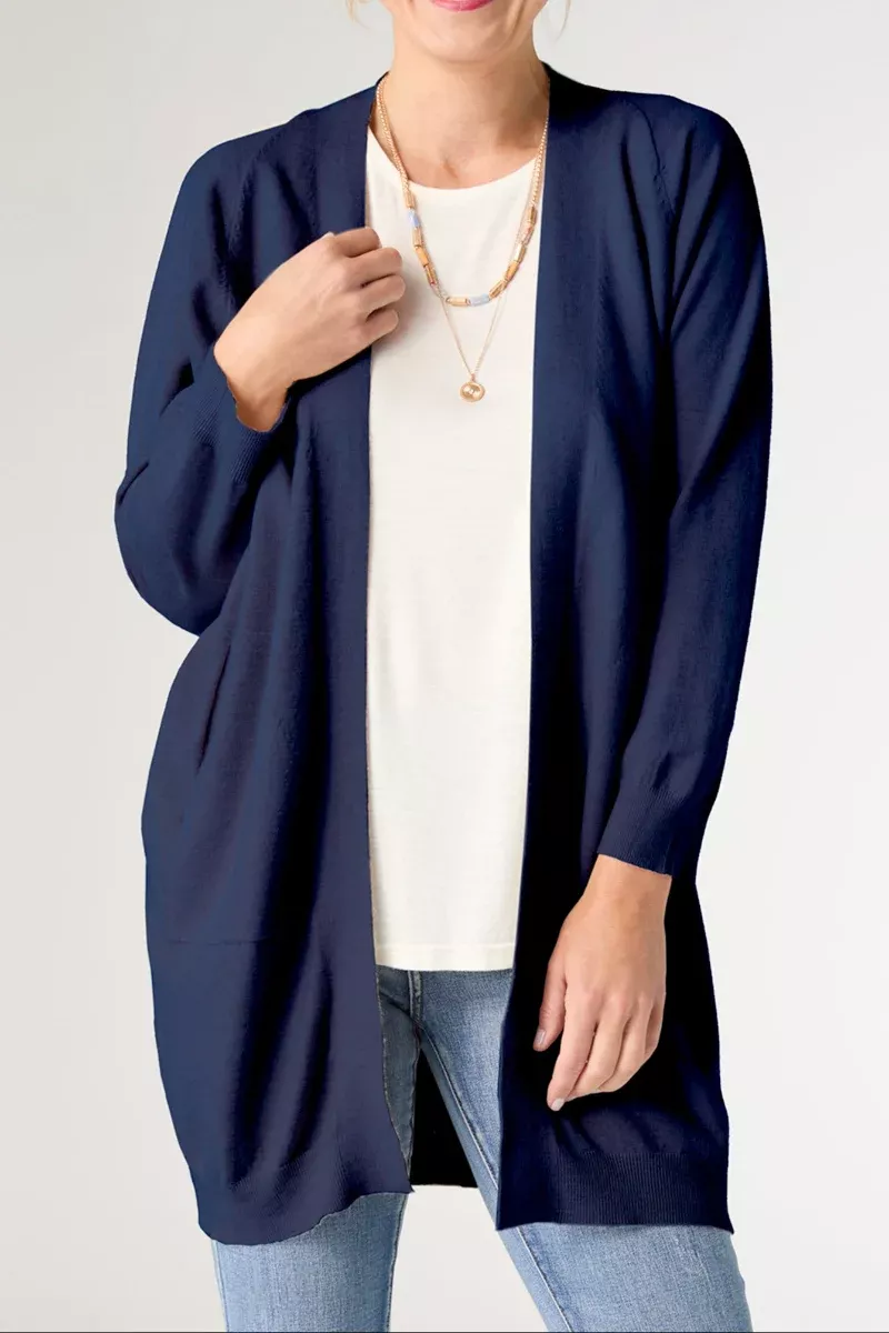 lightweight-heavenly-luxe-3-4-sleeve-cardigan-s-m-patriot-blue Lightweight Heavenly Luxe 3/4 Sleeve Cardigan S/M Patriot Blue