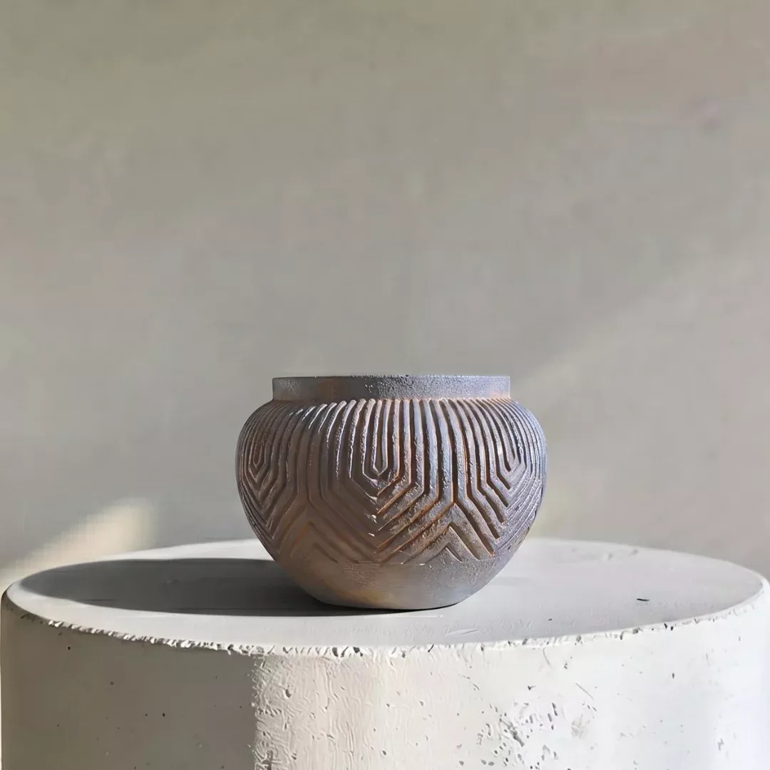 linden-concrete-vessel-in-rustic-umber-or-natural-sandstone-8-d-x-6-h Linden Concrete Vessel in Rustic Umber or Natural Sandstone, 8"D X 6"H