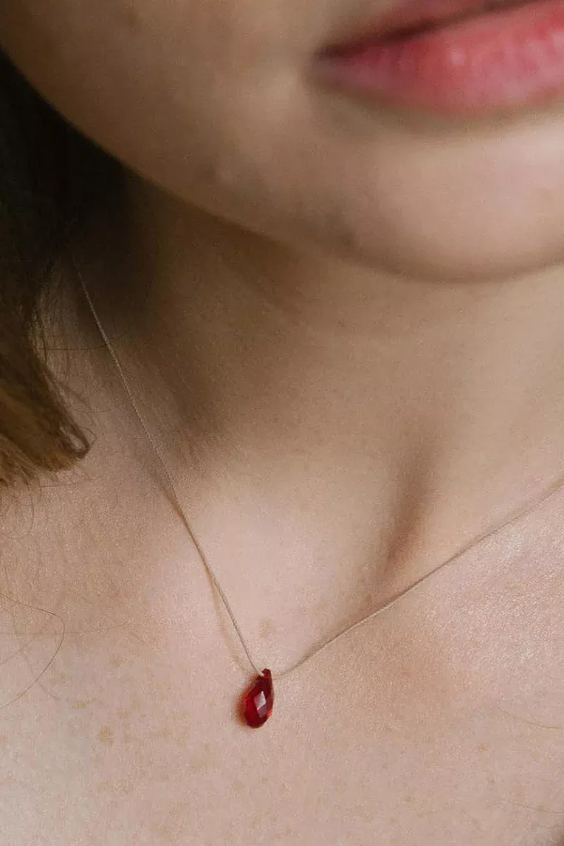livy-hyevibe-crystal-slider-necklace-siam-gold &Livy Hyevibe Crystal Slider Necklace Siam Gold